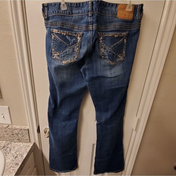 AMETHYST JUNIORS flare wide leg distressed jeans size 11 - Picture 2 of 7